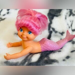 1990 Vintage/Nostalgic Pink Mermaid Princess Bath Tub Toy Doll by TNT